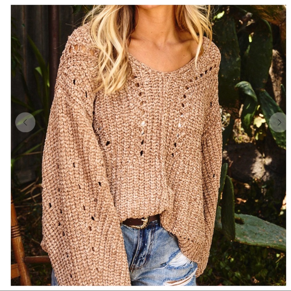 #41bSoft Chenille Cable Cuddly Boxy Sweater - Picture 3 of 5